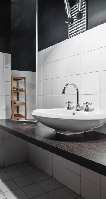 detail of washbsin in the modetn bathroom